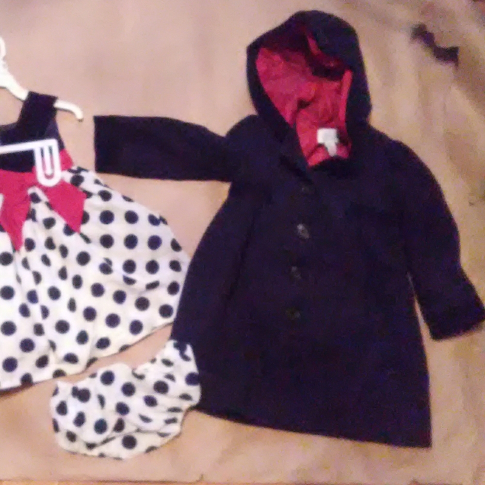 3 piece jacket dress set polka dot